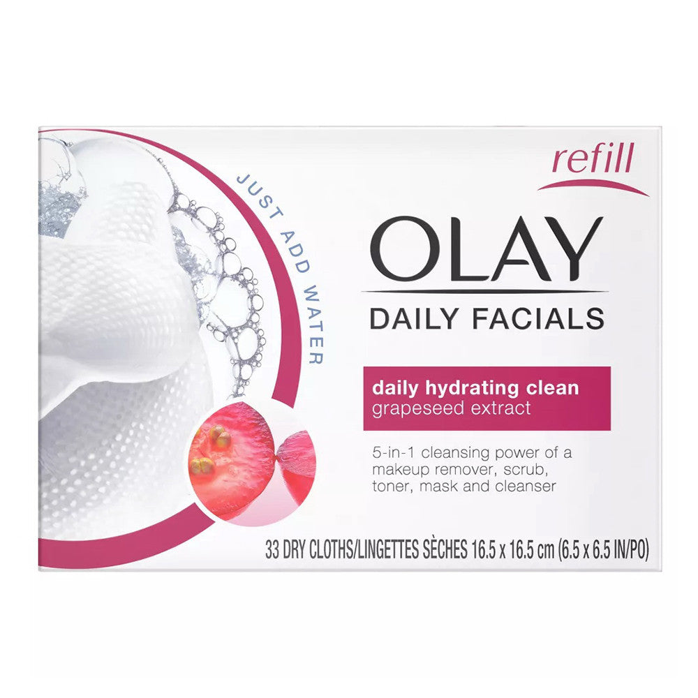 Olay Daily Hydrating Cleansing Cloth with Grapeseed Extract, 33 Ea